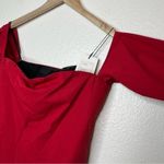 Theory  Laurmeema crimson red off shoulder cotton top long sleeve blouse size 6 Photo 5