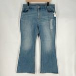 Old Navy ‎ High Rise WOW Flare Jean Stretch Light Blue Denim Size 16 Short Photo 2