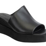 Naked Feet Infinity Leather Platform Sandals Sz 9 💛🍄 Black Photo 0