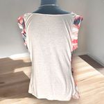 EXPRESS  Women's Medium Pink Coral Floral Sheer Print Cowl Neck Pullover Tank Top Photo 2