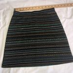 H&M Size XS Skirt Knit Skater Black Multi Color Tribal Print Short Stretch Photo 4