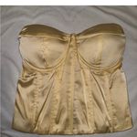 None Yellow Satin Bustier Top Photo 1