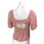 Urban Romantics Pink Floral Flutter Sleeve Cutout Peplum Crop Blouse Top Size S Photo 1