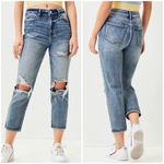 PacSun  Medium Wash High Rise Ripped Distressed Mom Jeans Photo 1