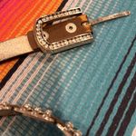 Size XL thin bling belt on leather Brown Photo 2