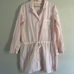 Victoria's Secret Pink Striped Pajama Shirt Dress Comfy Pastel Sleepwear Large Photo 0