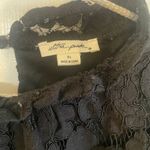 Ultra Pink black long sleeve mock neck lace blouse size L Photo 4