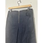 MEG‎ NYC Wide Leg Denim Dark Wash Trousers Cropped Exposed Zip High Rise Size L Blue Size L Photo 2