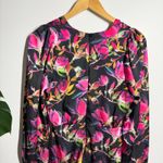 Delfi Collective Dress Women S Black Lindsay Floral Long Sleeve Satiny Mini Club Photo 3
