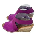 Gentle Souls Gentle Soul Kenneth Cole Colleen Purple Suede Espadrille Wedges Peep Womens 8.5 Photo 3