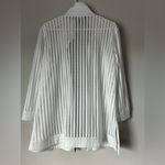 Ming Wang  Full Zip Mesh Jacket Women's  M White w/Black Trim
3/4 Sleeves Classic Photo 4