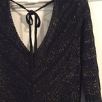 Guess Vintage Black sweater dress gold metallic thread Small S womens Photo 6