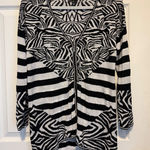 cupio  Zebra Print Cardigan Sweater Long Sleeve Black White Medium‎ Photo 0