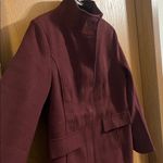Vince Camuto  Women’s Faux Wool Deep Burgundy Pea Coat Medium NEW Photo 3
