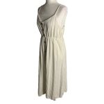 Streetwear Society  Button Up Midi Dress L White Stripe Adjustable Straps Elastic Photo 2