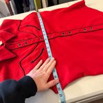 Scully Vintage Western Red Cotton Stitched Pearl Snap Button Shirt Size Medium Photo 7