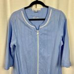 Eileen West 3/4 Sleeve Zippered Short Gown Coat Sz.S/M Blue Size M Photo 2
