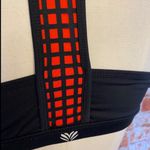 Forever 21 Black Racerback Sports Bra Padded Red Lattice Back Large Photo 3