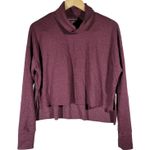 American Eagle  Womens Burgundy Waffle Knit Cowl Neck Long‎ Sleeve Top XS Photo 0