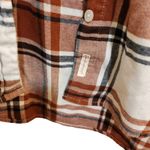 Weatherproof Vintage Long Sleeve Tan Flannel Plaid Button Up Boyfriend Shirt XL Photo 10