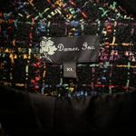 Damee Multicolor Rainbow Tweed Peplum Jacket Bell Sleeves Size Extra Large (XL) Black Photo 3