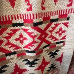 Lucky Brand  Southwestern Aztec Open Front Cardigan – Beige/Red/Black Photo 5