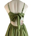 Halara  Backless Adjustable Straps Green Sleeveless Tiered Dress Photo 9