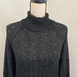 International concepts INC Vtg Turtleneck Sweater Small sz Black Metallic Chunky Knit Indie Sleaze Y2K Photo 10