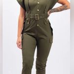 L'ATISTE Oversize Mint Green Utility Jumpsuit Button-Front Pockets S Small A3 Photo 0