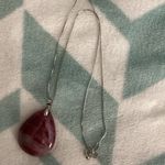 Amethyst  Crystal Necklace. NWOT on 18” Long 925 Silver Chain. White banding. Photo 1