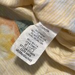 Impressions  medium hi low blouse scoop neck yellow white striped fruit ties Photo 3