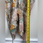 Pool to Party cover up gold metallic stripe Coral print lightweight One Size Green Size undefined Photo 4