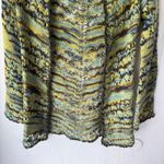 Free People Wool Blend Knit Cardigan Open Front S/P Green Yellow Boho Layer Photo 5