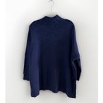 Mer Sea Sweater Lisbon Traveler Cable Knit Turtleneck Side Slit Tunic Blue OS Size undefined Photo 8