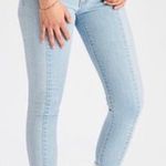 American Eagle Outfitters Two Toned Cropped Jeans Blue Size 0 Photo 0