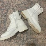 Steve Madden Elegant Cream Lace-Up Combat Boots Photo 3