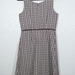 The Limited  Cream & Purple Geometric A-Line Dress Size 2 Tall Photo 5