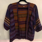 Peruvian Connection  Abstract Knit Open Front Cardigan Wmns M Pima Boho Festival Photo 0