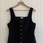 American Eagle Sleeveless Corduroy Snap Button Front Jumper Dress Black Size L Photo 4