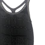 Free People  Women's Size 6 Small Black Velvet Sequin Wymsgoth Romantic‎ Top Photo 3