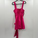 Anthropologie  Maeve Pink Satin Bow-Tie Party Mini Dress w Pockets Photo 7
