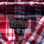 CATTLEAC RANCH Red Blue Plaid Embroidered Western 23Snap Up Top ~ Women's XL Photo 4