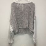 Free People Honey Cable Knit Pullover Gray and Pink Lagenlook Sweater L #715 Photo 8