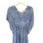 D1 Pineapples Maxi Dress Blue White Zebra Print V Neck Caftan Style M Size M Photo 5