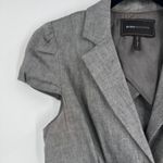 BCBGMAXAZRIA Y2K  Linen‎ Blend Gray Short Sleeve Tie Waist Blazer Jacket Size S Photo 5