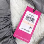 Vince Camuto Silver Metallic Ruched Fitted Cocktail Dress Formal Size 2 New Photo 6