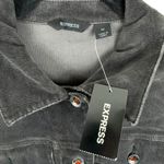 EXPRESS NWT Dark Gray Cotton Corduroy Cropped Collared Long Sleeve Jacket Size M Photo 4