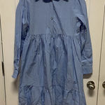 Tesettur Dunyasi Women's Size 42 (L) Blue‎ Long Sleeve Poplin Mini Shirt Dress Blue Size L Photo 0