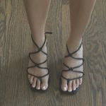 Katy Perry black irisia strappy wooden block wedge heel sandal matte black Size 7.5 Photo 8