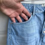 We The Free Free People  Womens Skirt Blue Denim Button Fly Distressed Fray 29 Photo 5